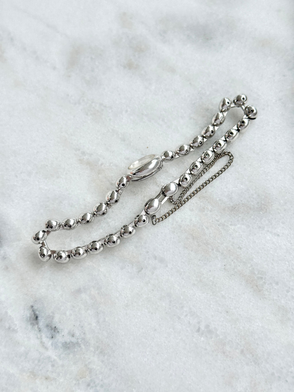 Rare 1980s Seiko Mini Beaded Silver Toned Bracelet