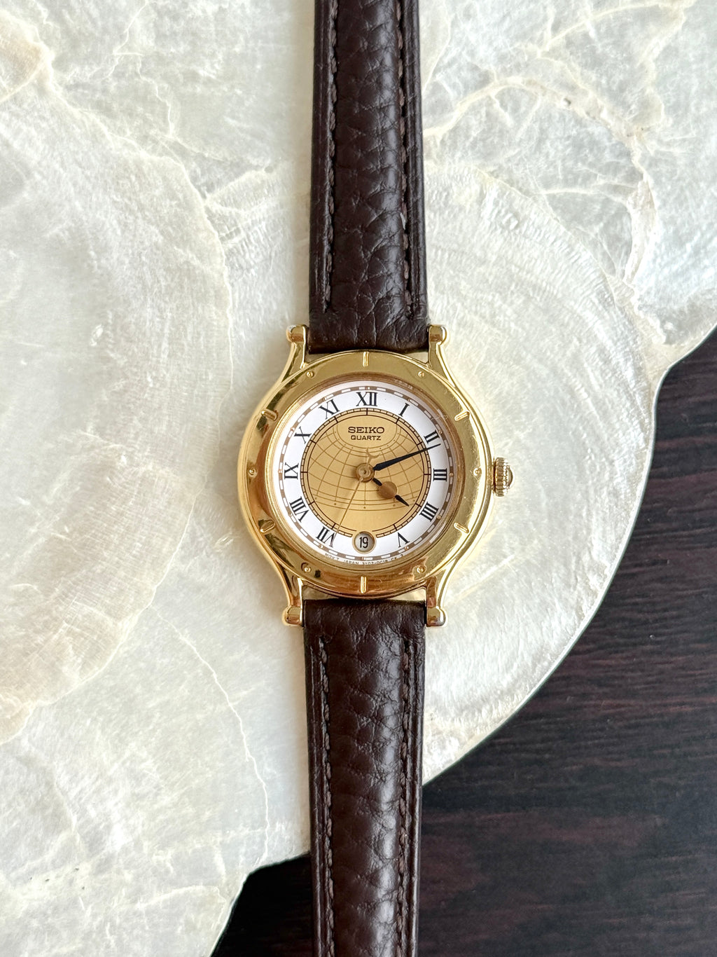 Very Rare Vintage 1990s Seiko Age of Discovery - Ladies Golden Globe