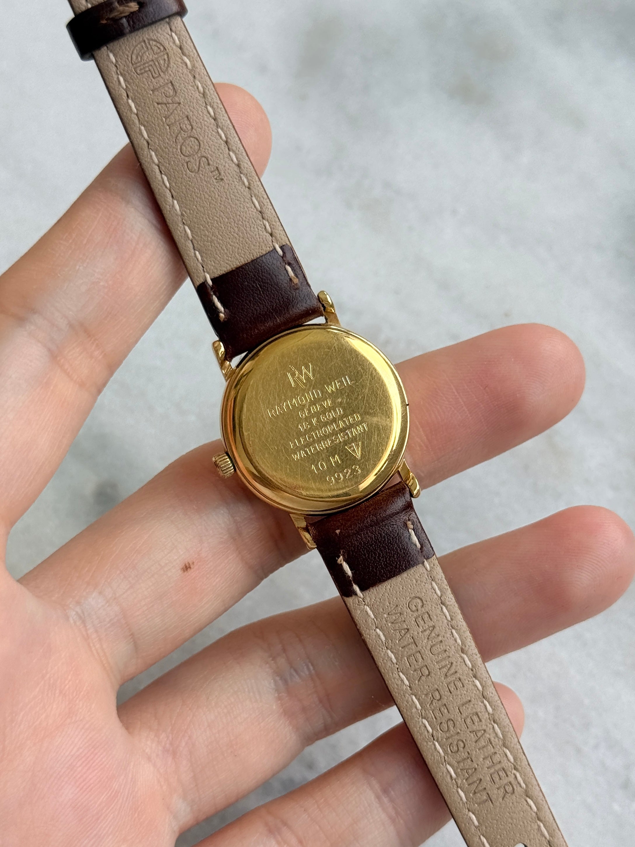 Vintage Raymond Weil 18k Gold-Plated Case with Date Window