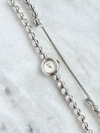 Rare 1980s Seiko Mini Beaded Silver Toned Bracelet
