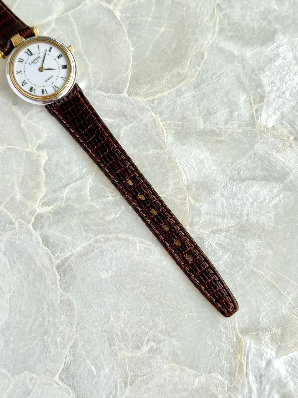 Rare Vintage Lanvin 26mm Two Toned Roman Numerals