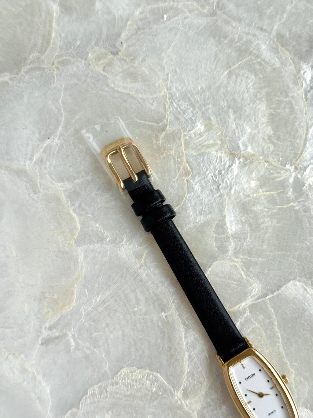 Rare Vintage Citizen Gold Toned Elongated Tonneau Case
