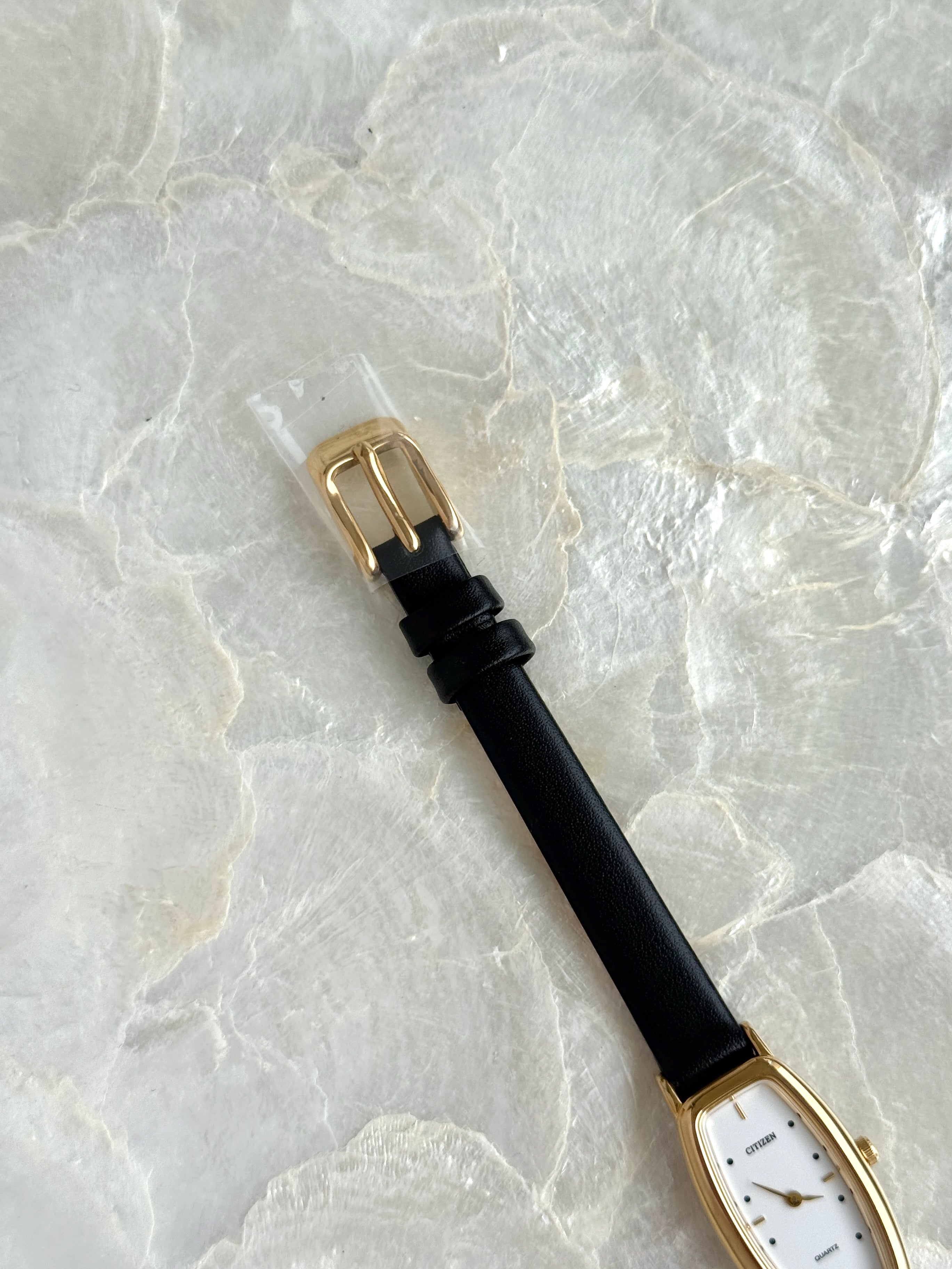 Rare Vintage Citizen Gold Toned Elongated Tonneau Case