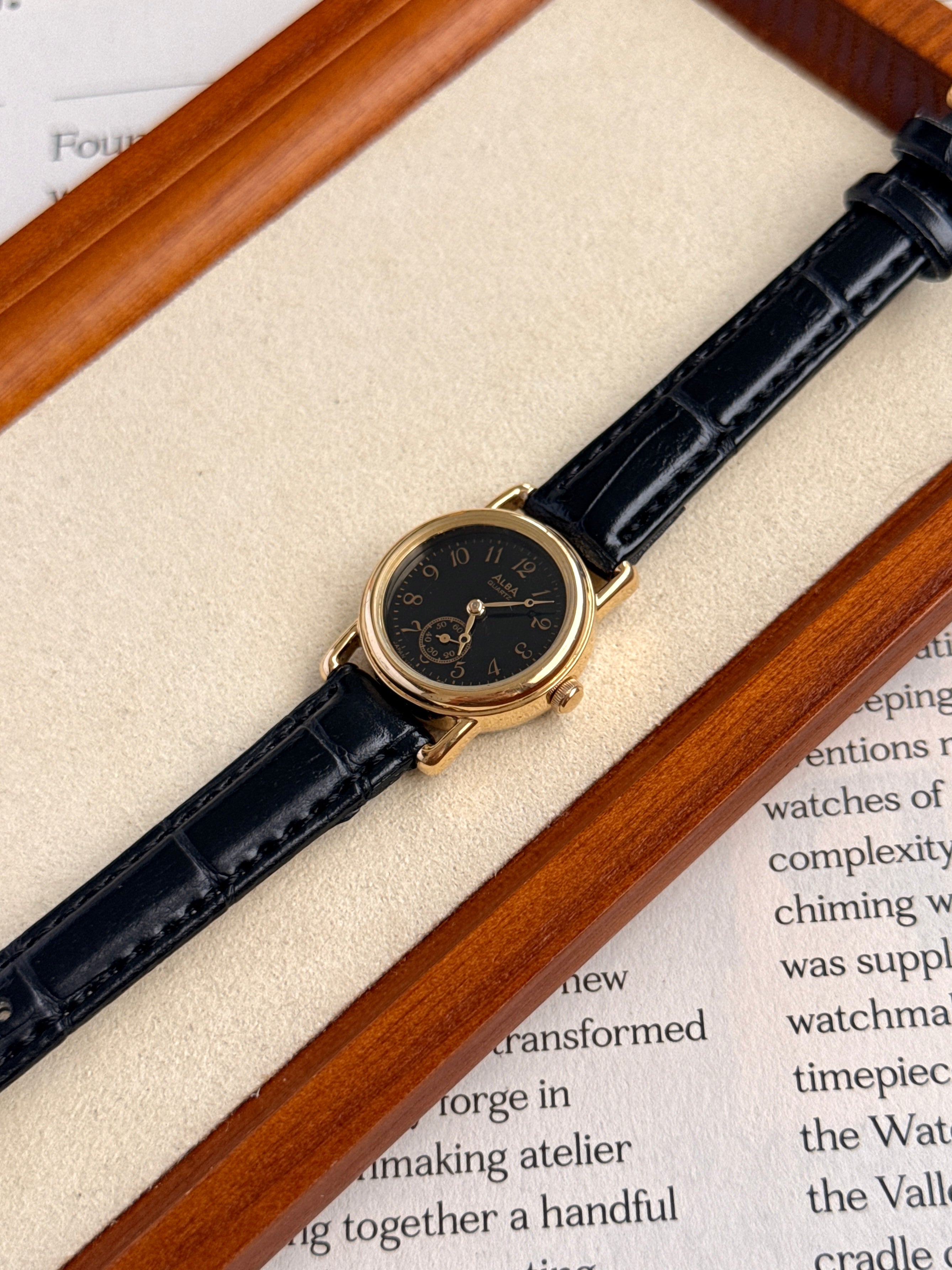 Vintage Alba Black Dial Breguet Numerals with Sub-Second Dial