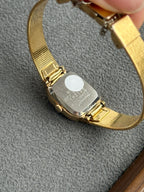 Vintage 1991 Seiko Octagonal Case Gold-Plated Metal Band Bracelet
