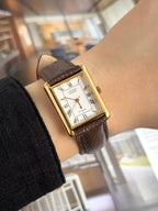 Vintage 1980s Citizen Castalia 24mm White Roman Dial Gold-Plated Tank