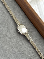 Vintage 1997 Citizen Mini Square Cushion with Textured Silver Toned Bracelet