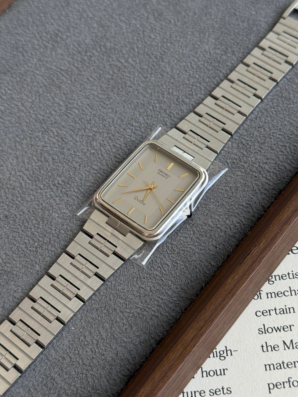 Rare 1980s Vintage 27mm Seiko Dolce Window Pane Links
