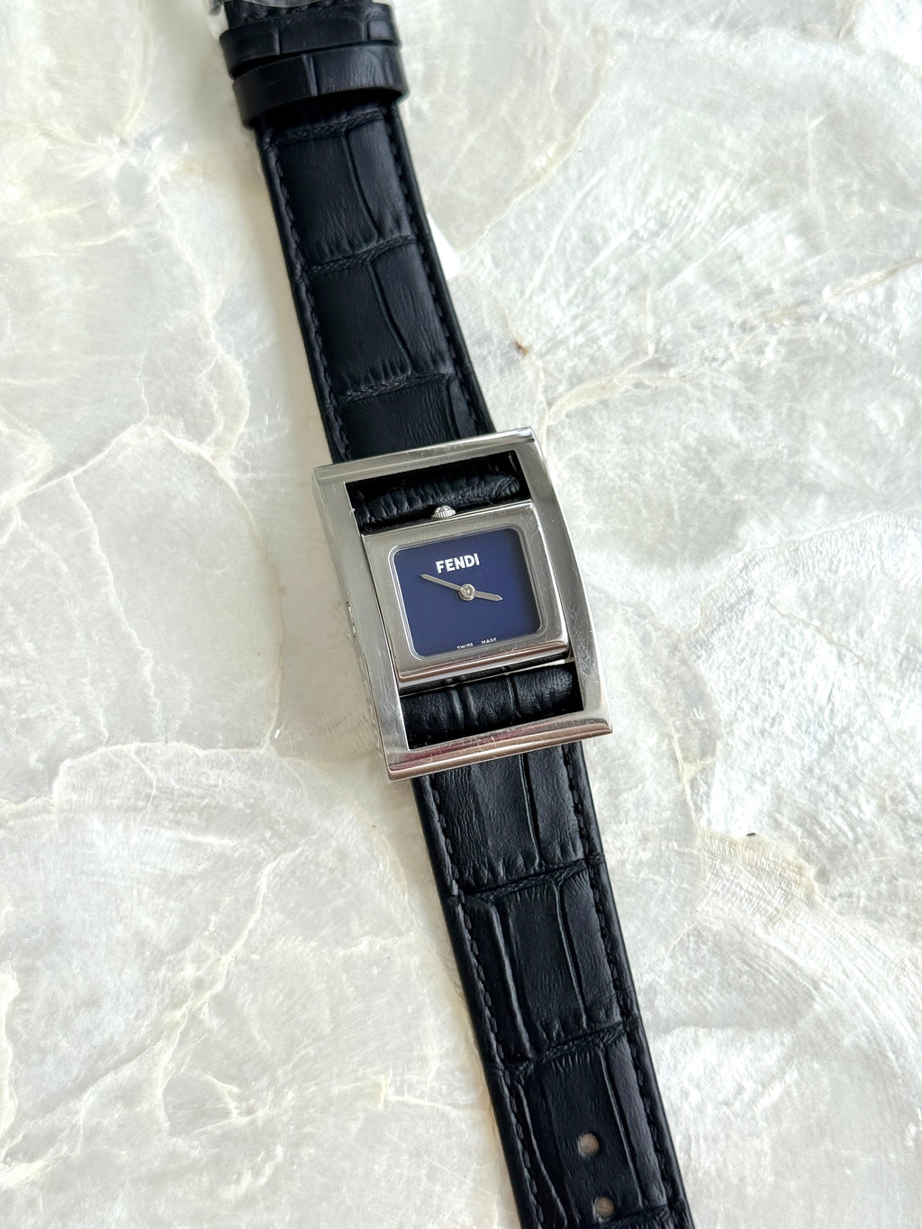 Rare 1990s Vintage Fendi Reversible Conceal Blue Dial