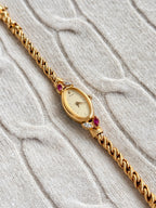 Rare 1990s Vintage Seiko Ruby Petals with Twisted Rope Bracelet