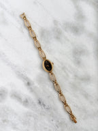 Vintage Alba Elongated Oval Open-Link with Black Dial