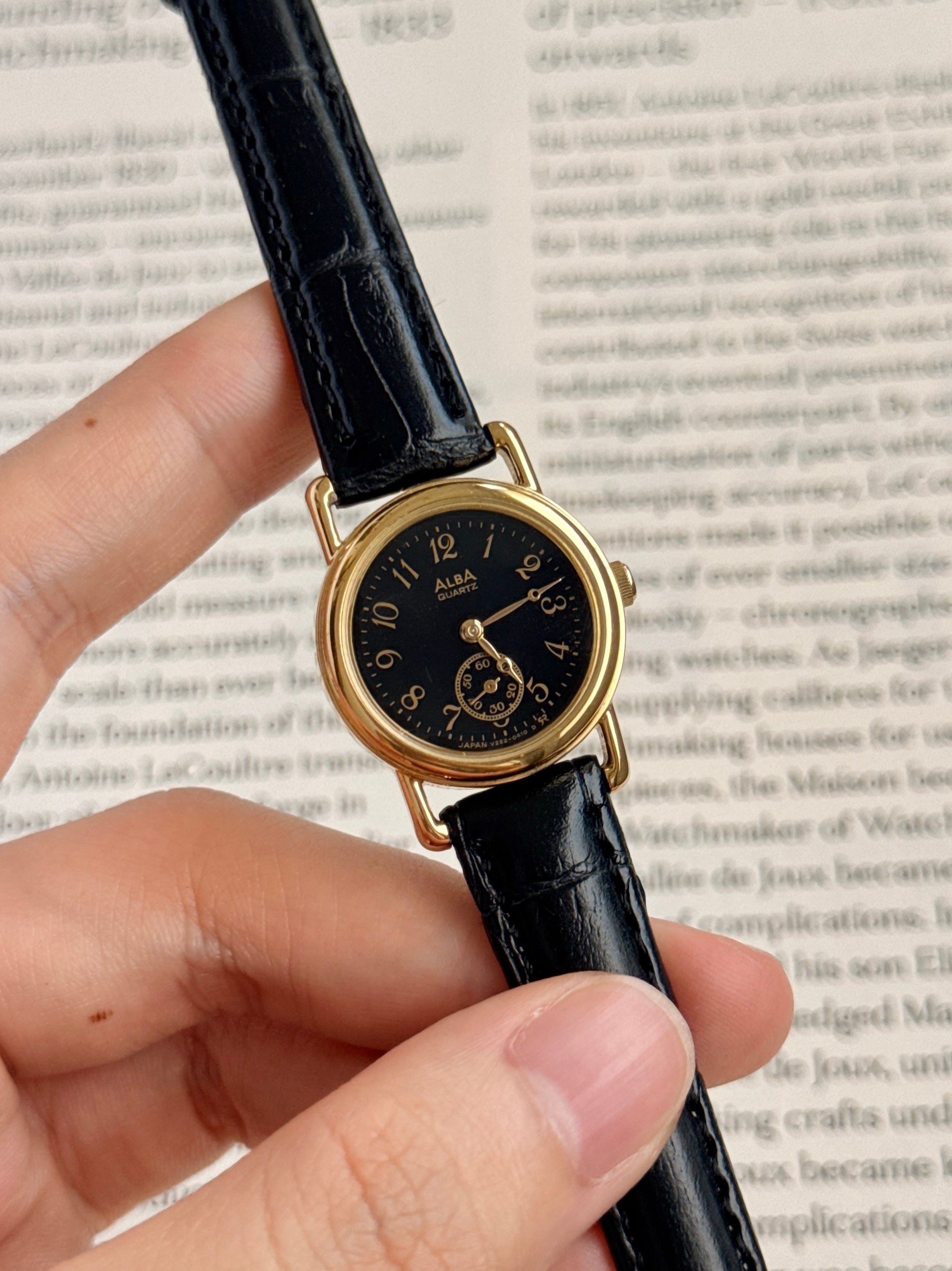 Vintage Alba Black Dial Breguet Numerals with Sub-Second Dial