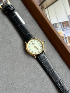 Vintage 1990s Lanvin Swiss Movement Roman Dial with Cabochon Crown