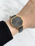 Vintage YSL 32mm Large Octagonal Gray Sunburst Dial