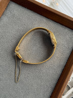 Vintage 1991 Seiko Octagonal Case Gold-Plated Metal Band Bracelet