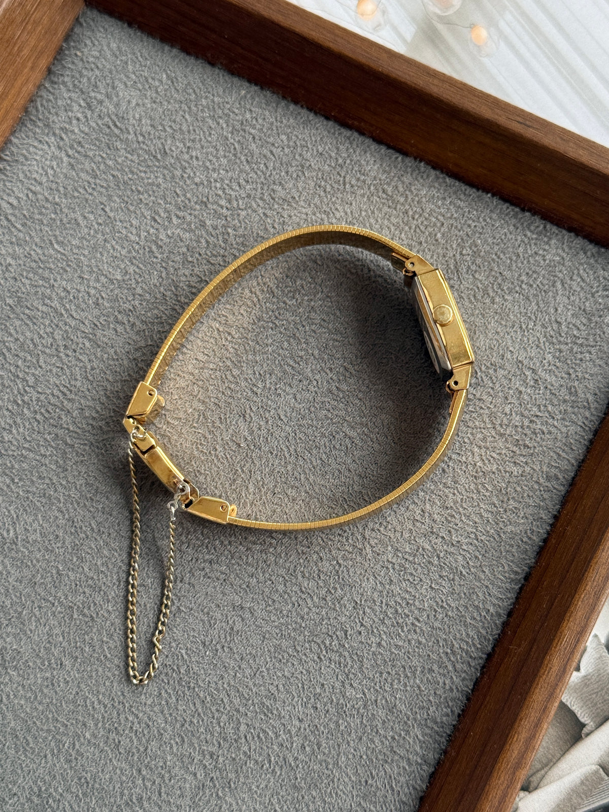 Vintage 1991 Seiko Octagonal Case Gold-Plated Metal Band Bracelet