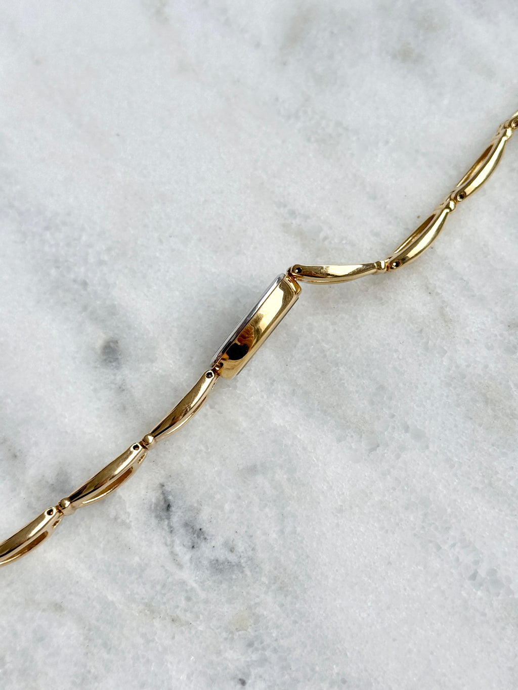 Vintage Alba Elongated Oval Open-Link with Black Dial