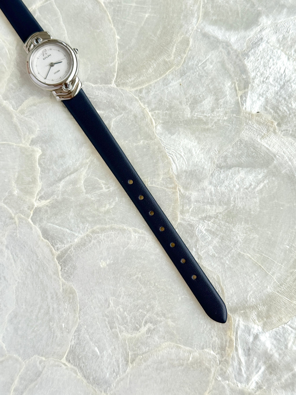 Vintage Sylph by Citizen Petite Silver Toned with Navy Straps
