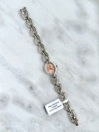 New Old Stock Unworn Lorus Silver Toned with Peach Oval Dial
