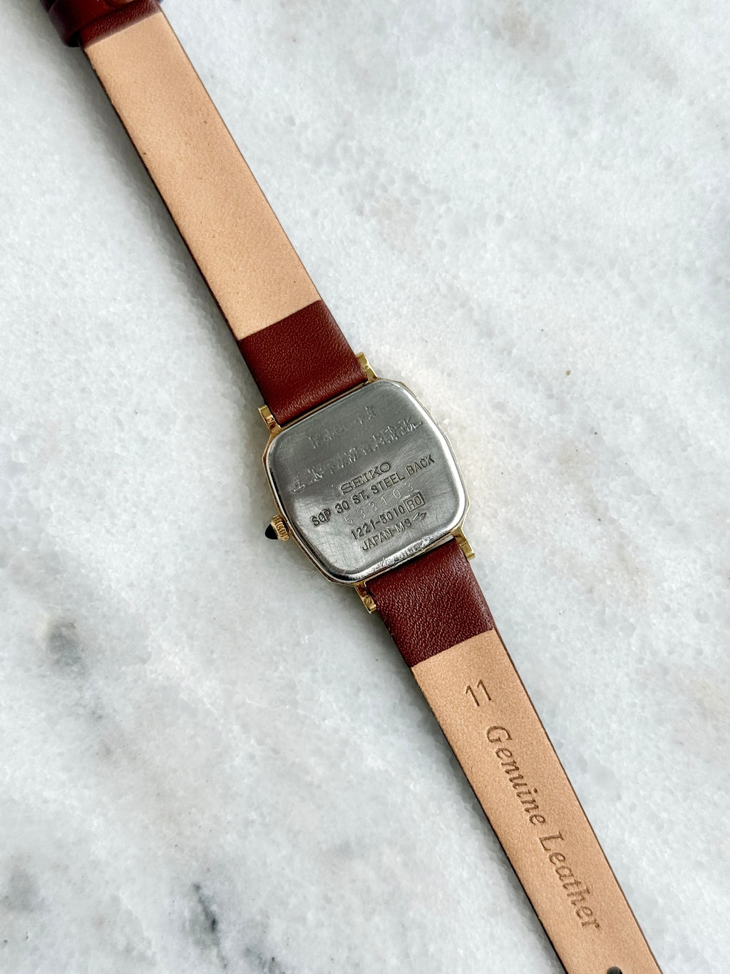 Vintage 1980s Seiko Exceline Gold-plated Textured Champagne Dial