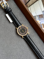Rare Vintage 1990s Yves Saint Laurent YSL 26mm Blue Border Black Dial