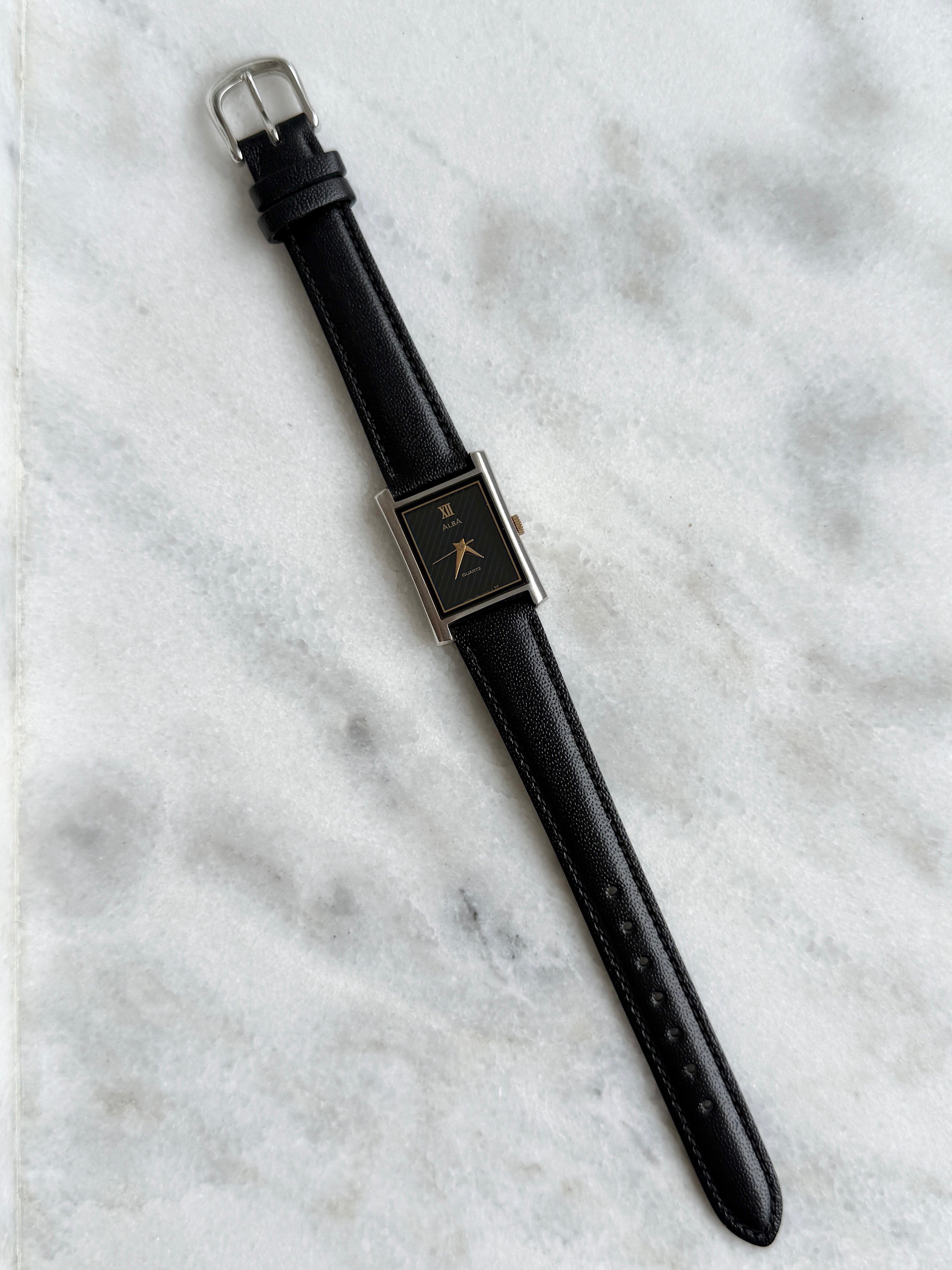 Vintage Alba Black Diagonal Stripes Stainless Steel Tank