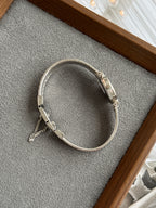 Vintage 1989 Seiko Octagonal Braided Silver Toned Metal Band Bracelet