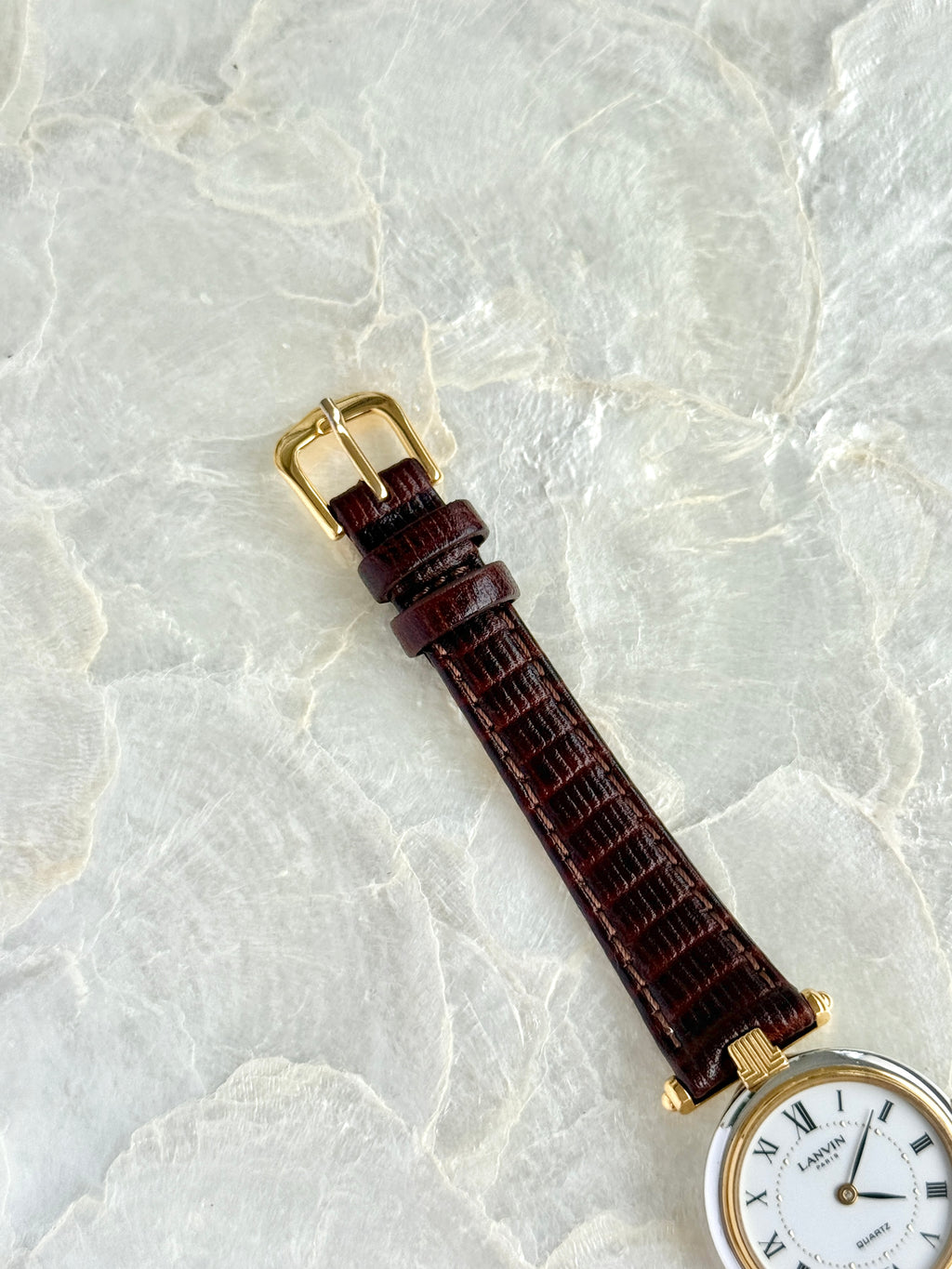 Rare Vintage Lanvin 26mm Two Toned Roman Numerals