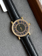 Rare Vintage 1990s Yves Saint Laurent YSL 26mm Blue Border Black Dial