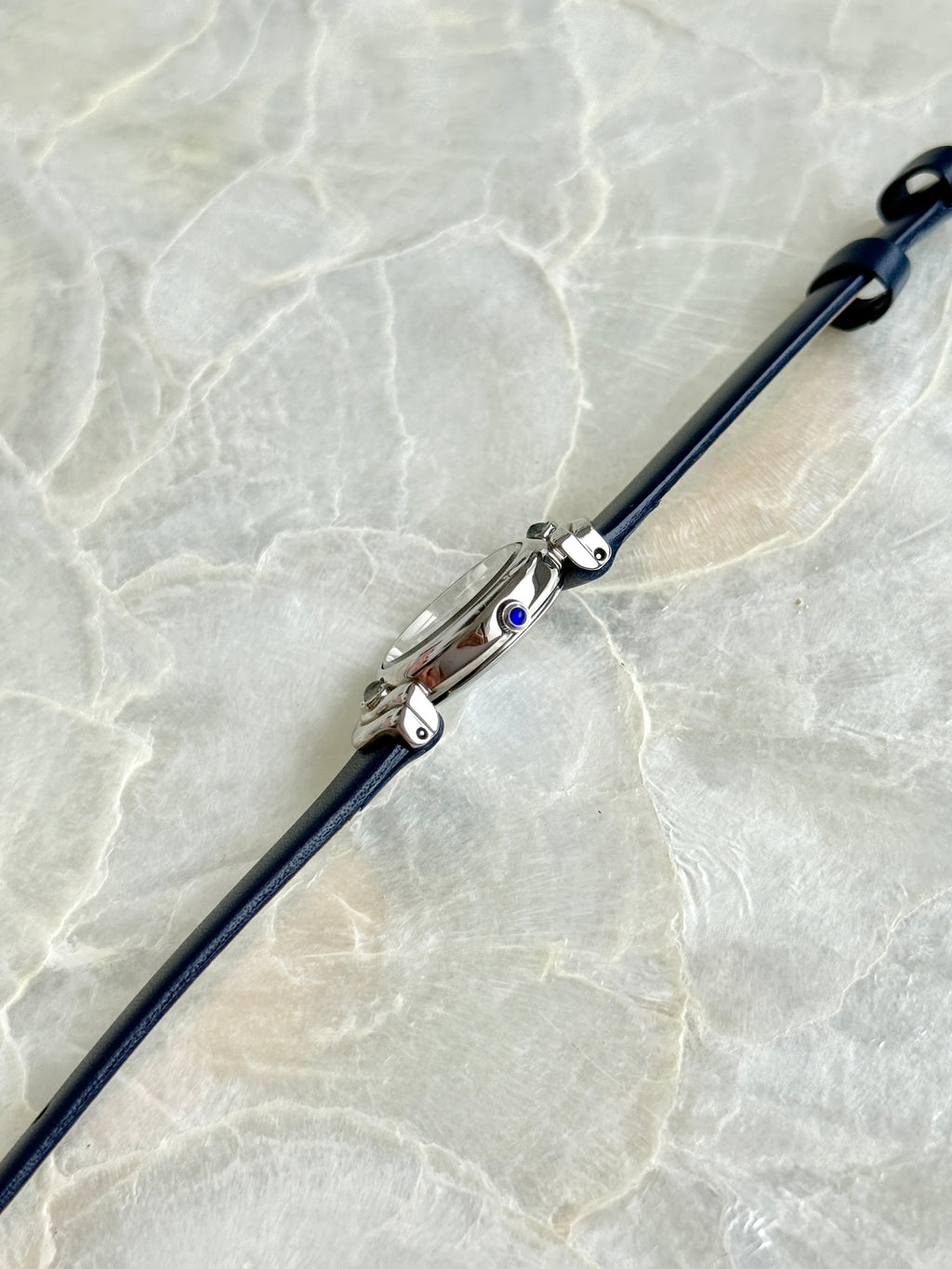 Vintage Sylph by Citizen Petite Silver Toned with Navy Straps