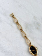 Vintage Alba Elongated Oval Open-Link with Black Dial