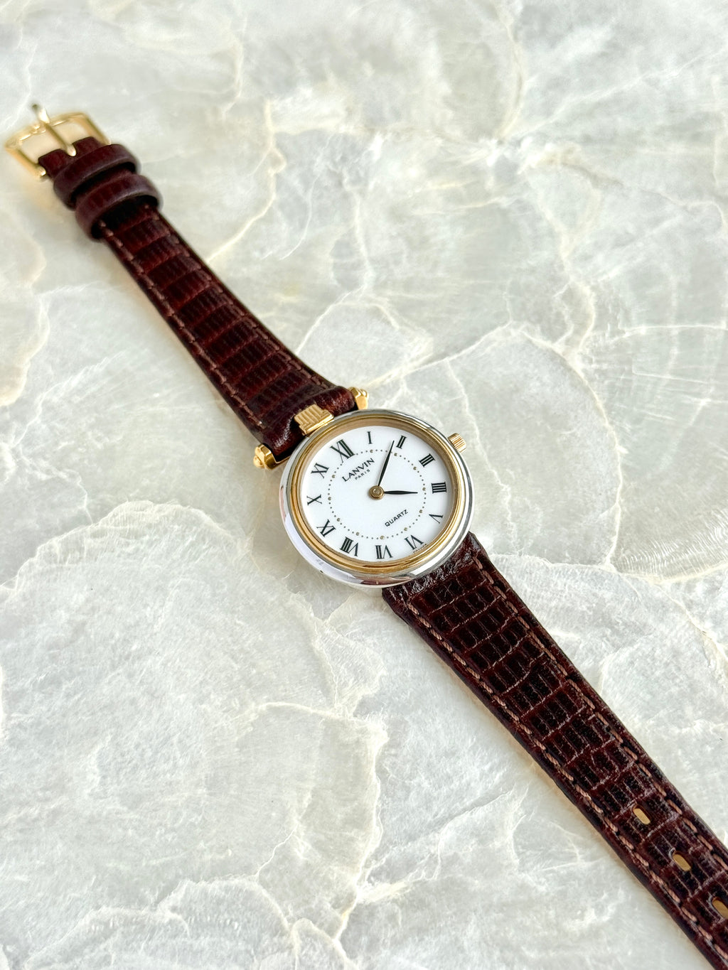 Rare Vintage Lanvin 26mm Two Toned Roman Numerals
