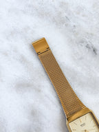 Vintage 1985 Seiko Chronos 29mm Rectangular Case with Integrated Bracelet