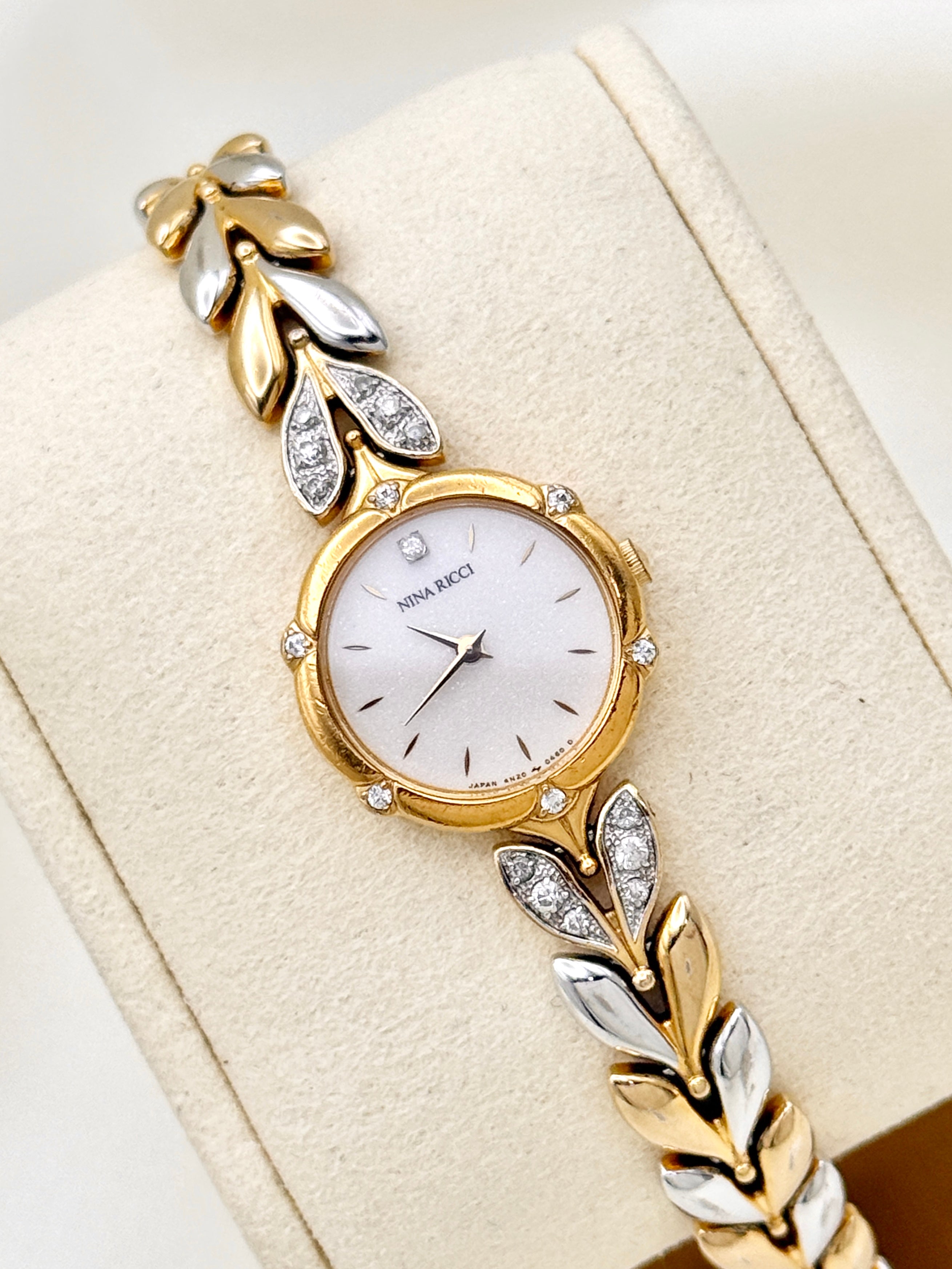 Rare Vintage Nina Ricci Crystal Encrusted Flower Dial