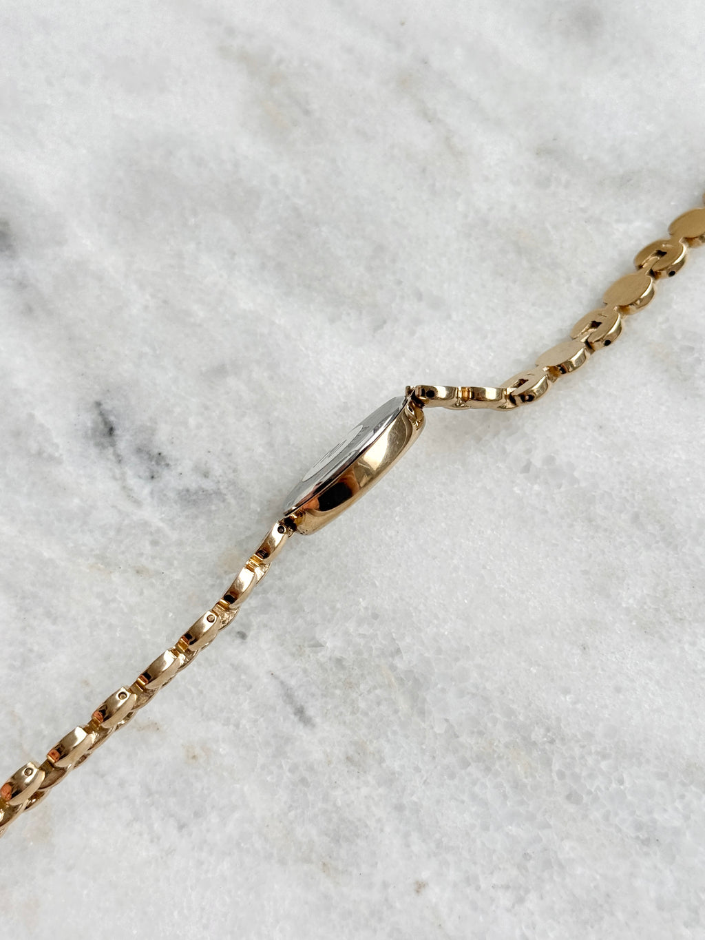 Vintage Alba Champagne Gold Marquise Case with Black Dial