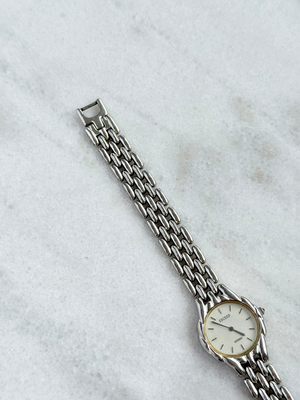 Vintage Exceed by Citizen Mother-of-pearl Dial with Beads-of-Rice Bracelet