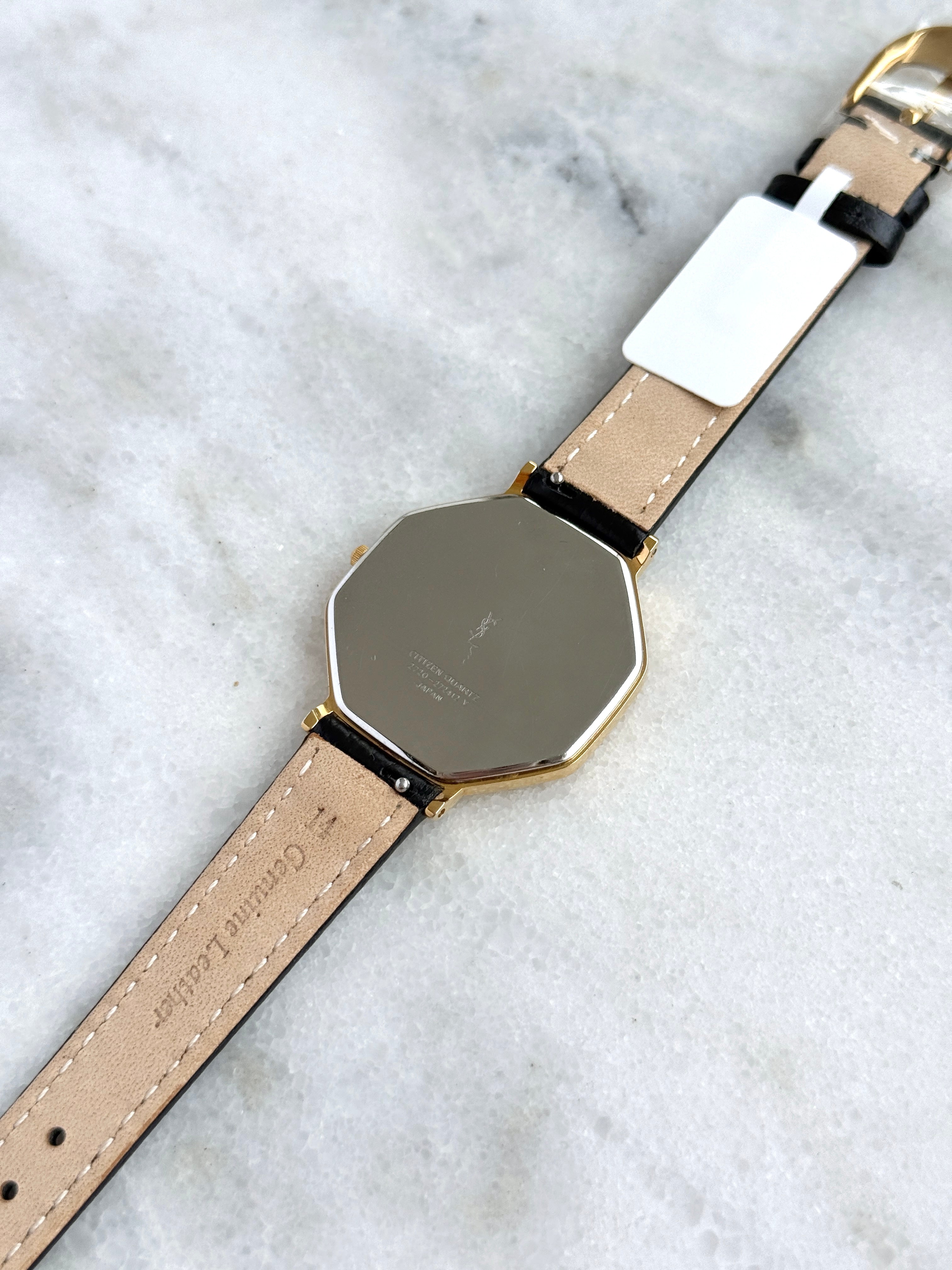 Vintage YSL 32mm Large Octagonal Gray Sunburst Dial