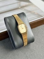 Vintage 1991 Seiko Octagonal Case Gold-Plated Metal Band Bracelet