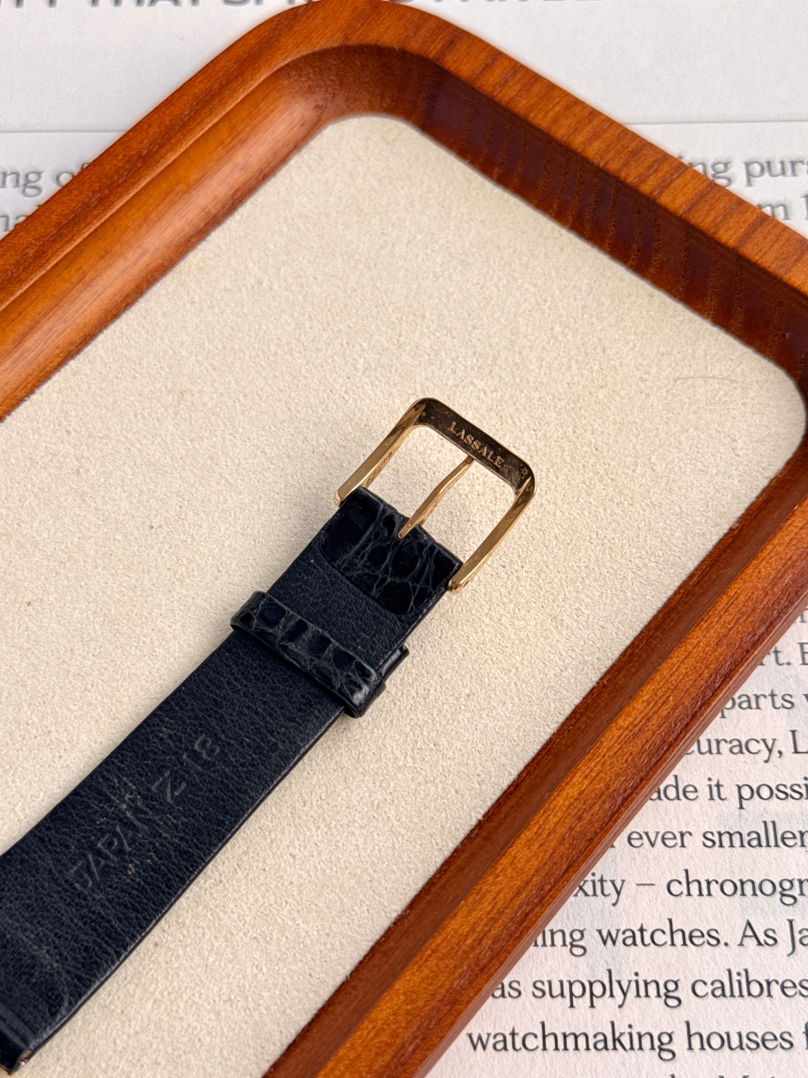 Rare Full Original Vintage Seiko Lassale Ultra-Thin Profile "Black Moon"