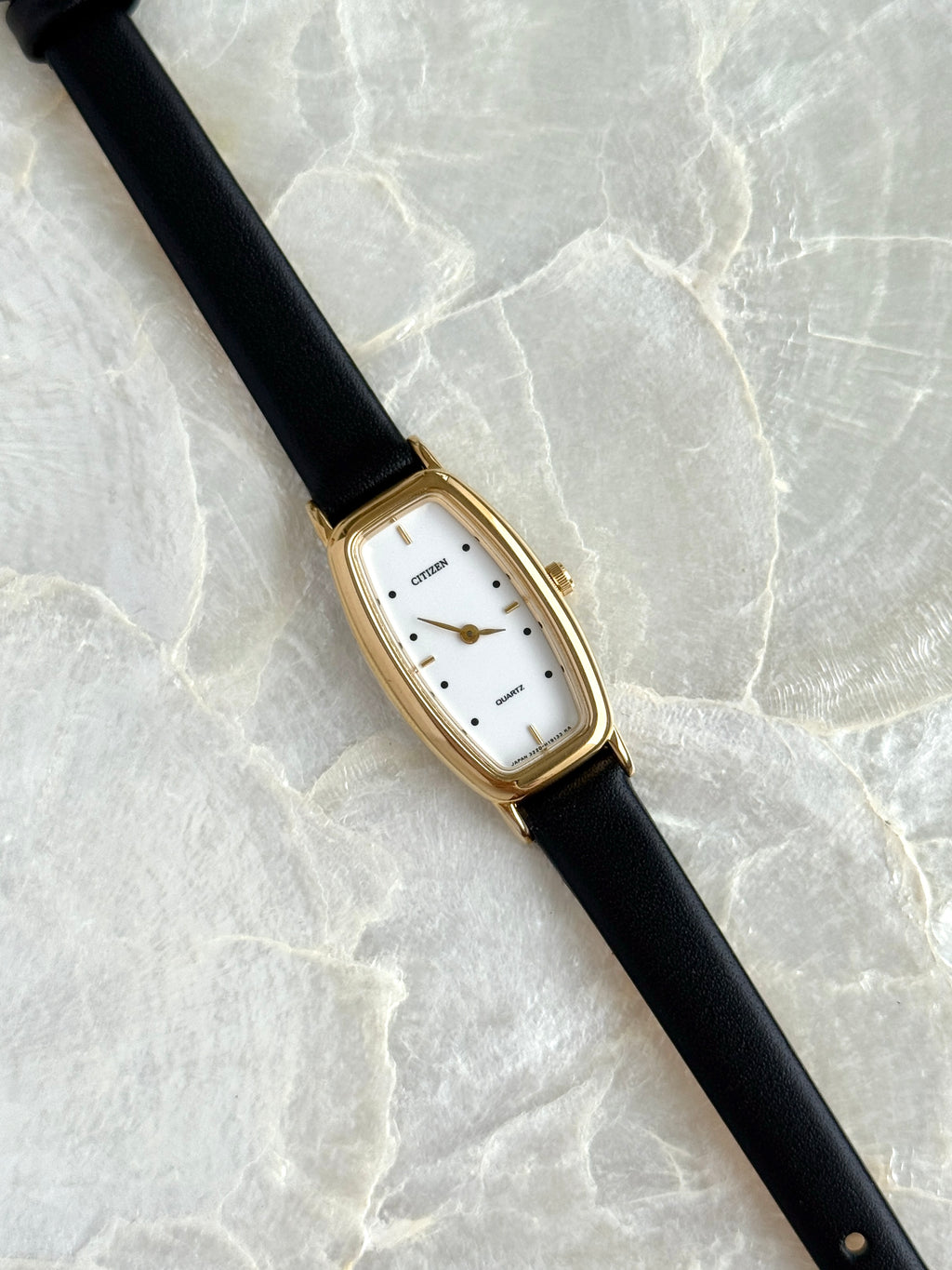 Rare Vintage Citizen Gold Toned Elongated Tonneau Case