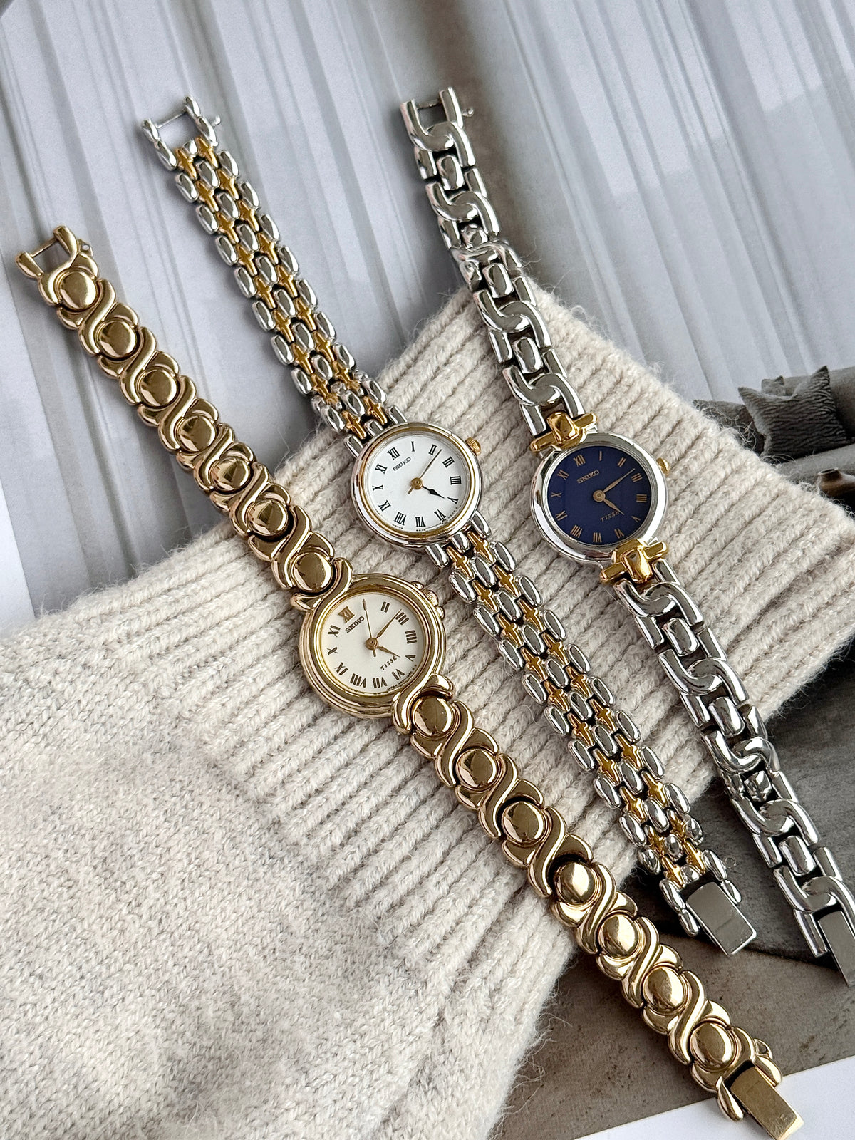 Vintage 1992 Seiko Tissé Champagne Gold Toned with Roman Dial