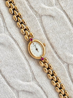 Vintage 1990s Seiko Petite Oval Case with Ruby