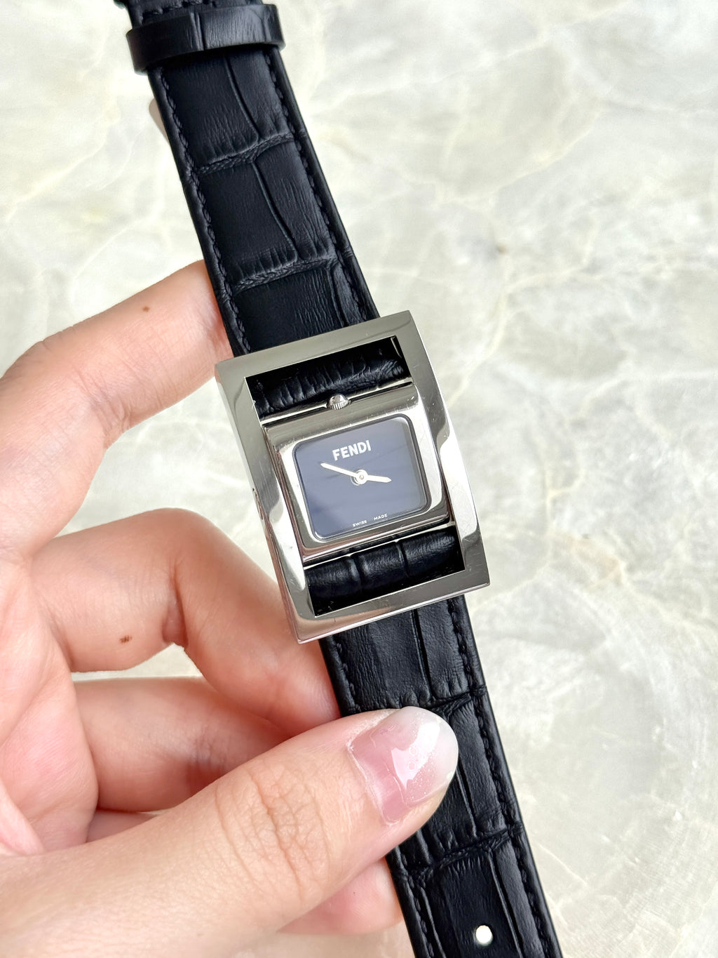 Rare 1990s Vintage Fendi Reversible Conceal Blue Dial