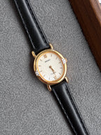 Rare Vintage 1990-2000s Seiko Exceline Mother-of-pearl Oval Dial with Diamonds