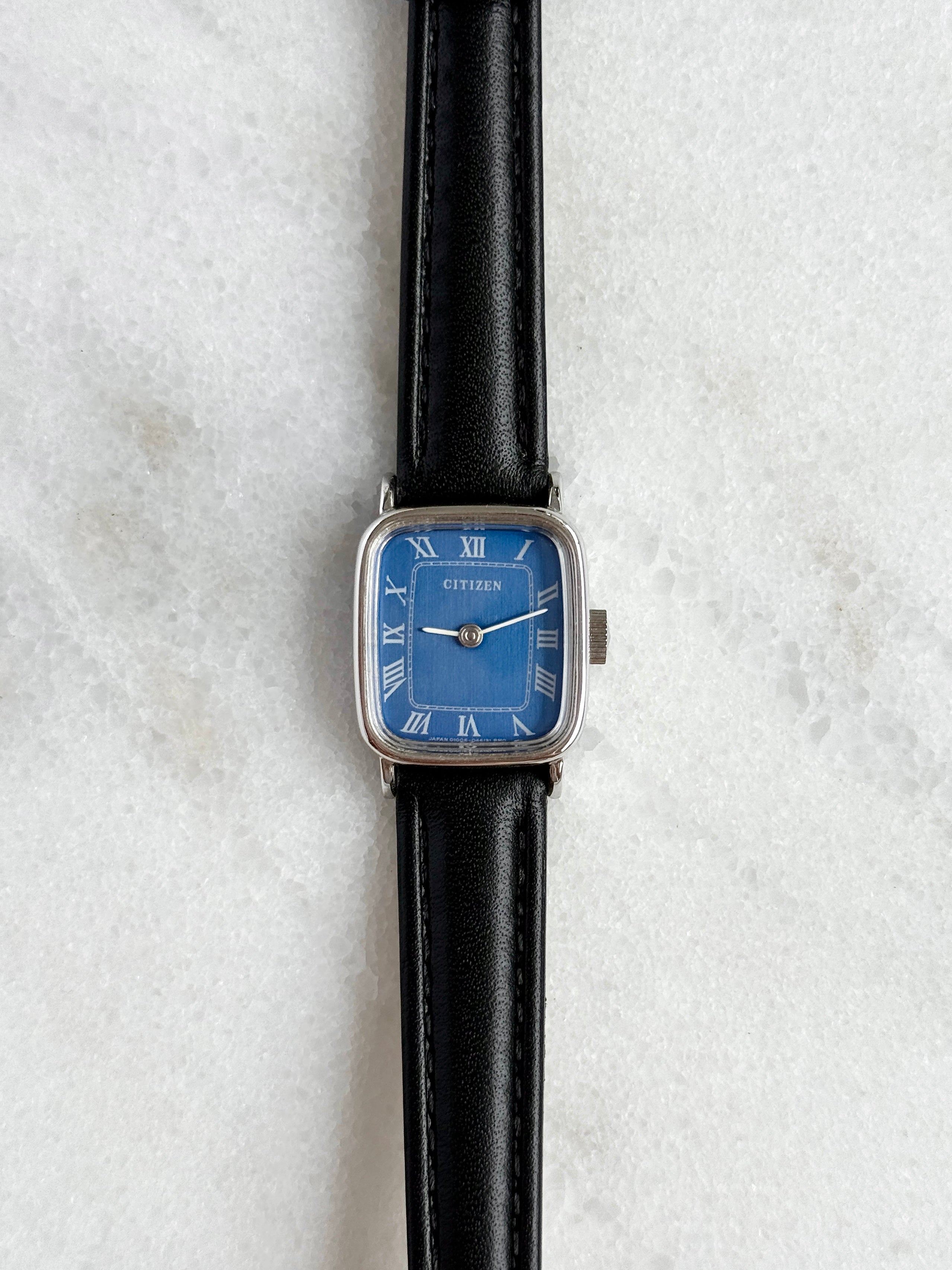NOS Vintage Citizen Mechanical Manual Winding Blue Tank WGP