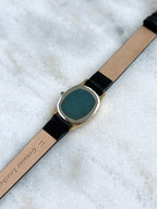 Vintage Seiko 1980s Exceline Gold-Plated Oval Gold Textured Dial