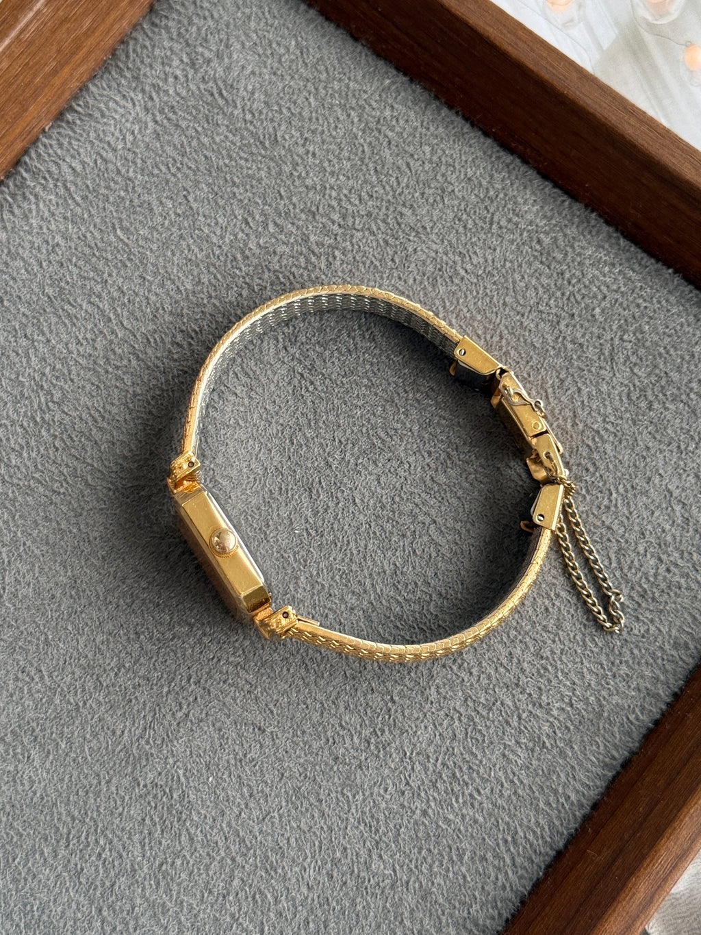 Vintage 1990s Orient Crystal Studded Lugs with Braided Band Bracelet