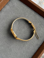Vintage 1990s Orient Crystal Studded Lugs with Braided Band Bracelet