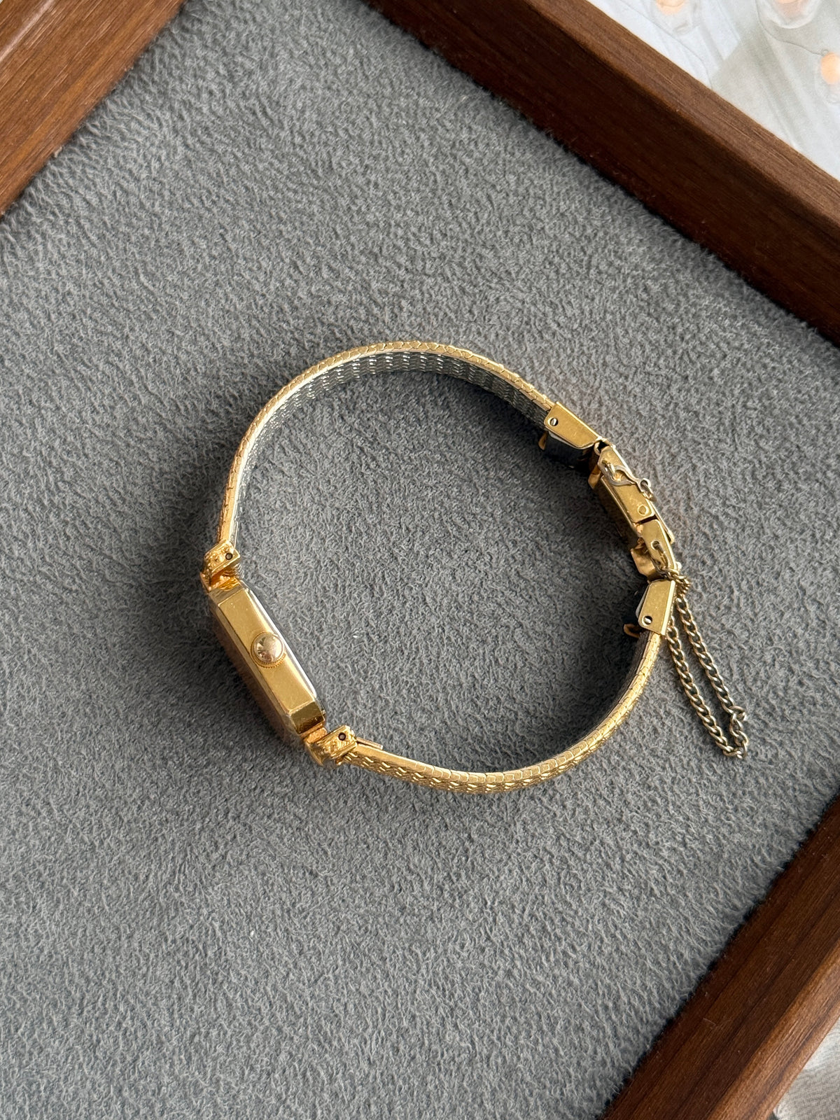 Vintage 1990s Orient Crystal Studded Lugs with Braided Band Bracelet