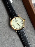 Vintage 1990s Lanvin Swiss Movement Roman Dial with Cabochon Crown